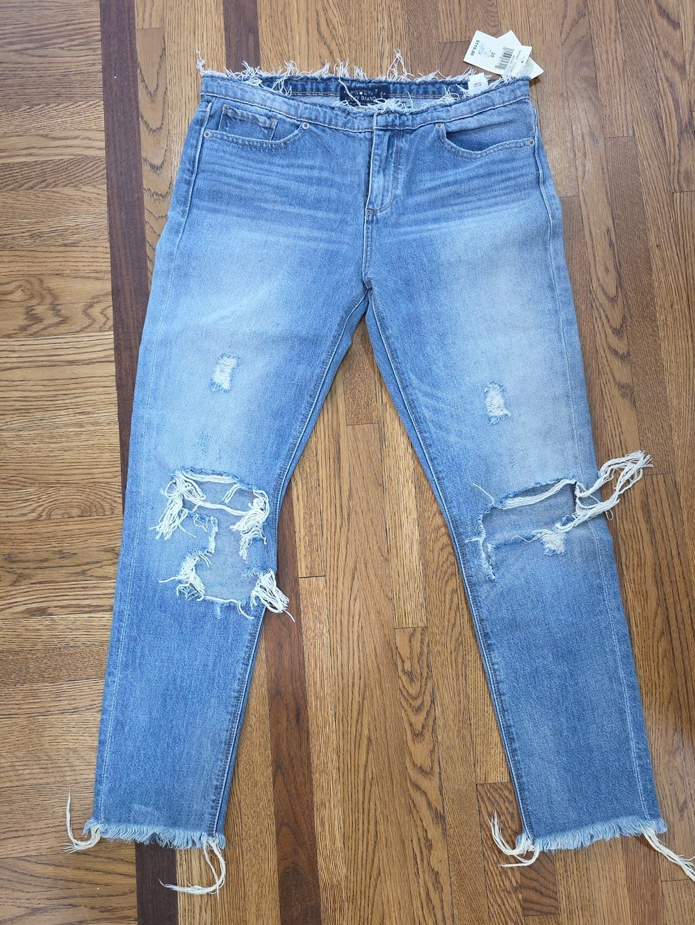 Lucky Brand Women's Ankle Light Blue Distressed Straight Leg Jeans Size 6/28